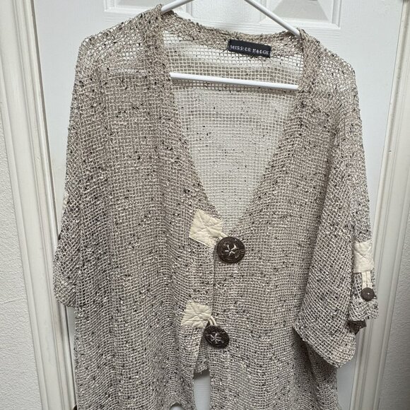 Mirror Image brand Cream Color Plus size 3X crochet look Blouse/Vest - Picture 1 of 2